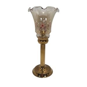 Vintage English Brass Spring-Loaded Candle Lamp